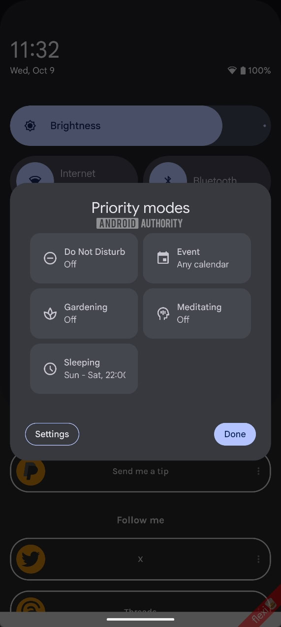 Android 15 QPR1 Beta 2 priority modes QS panel expanded