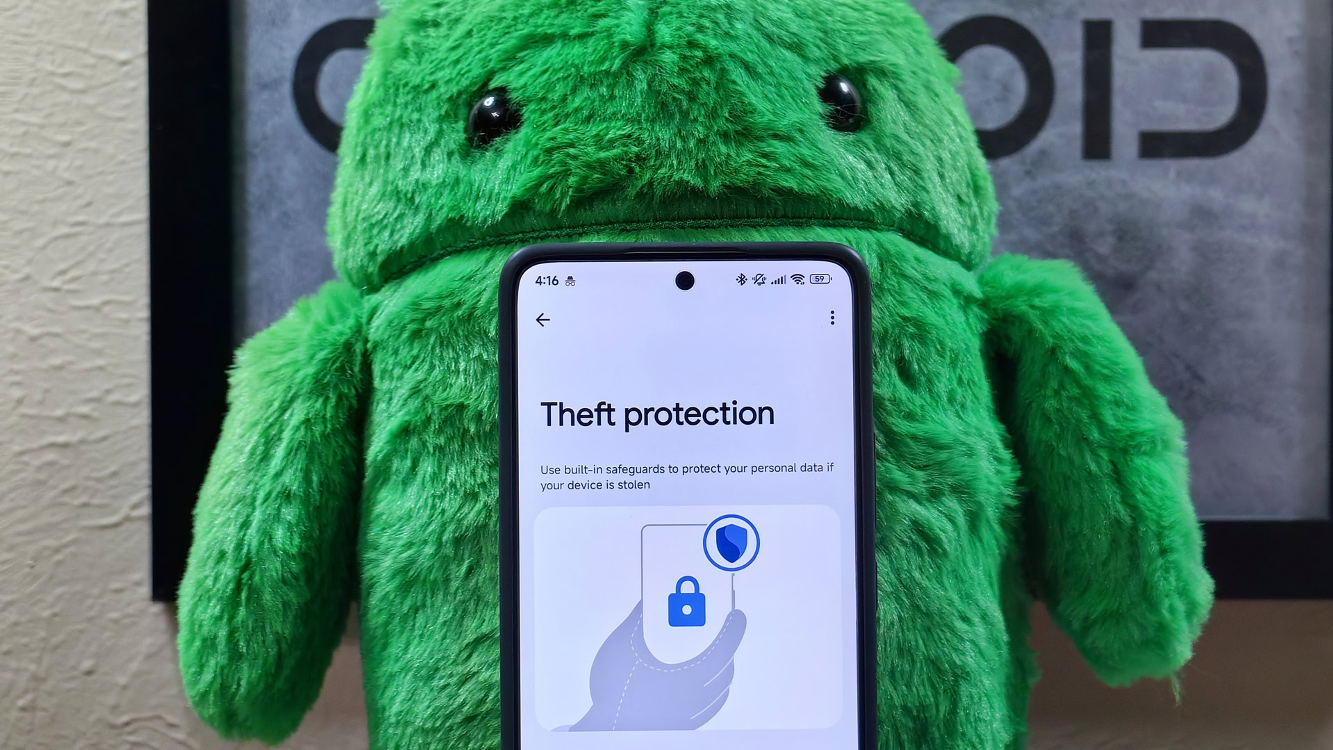 Theft protection settings on Android Theft protection settings on Android