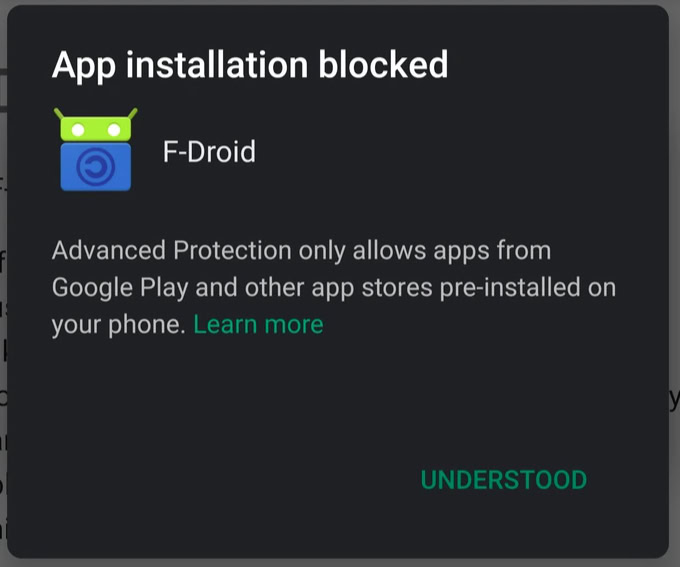App installation blocked by APP App installation blocked by APP