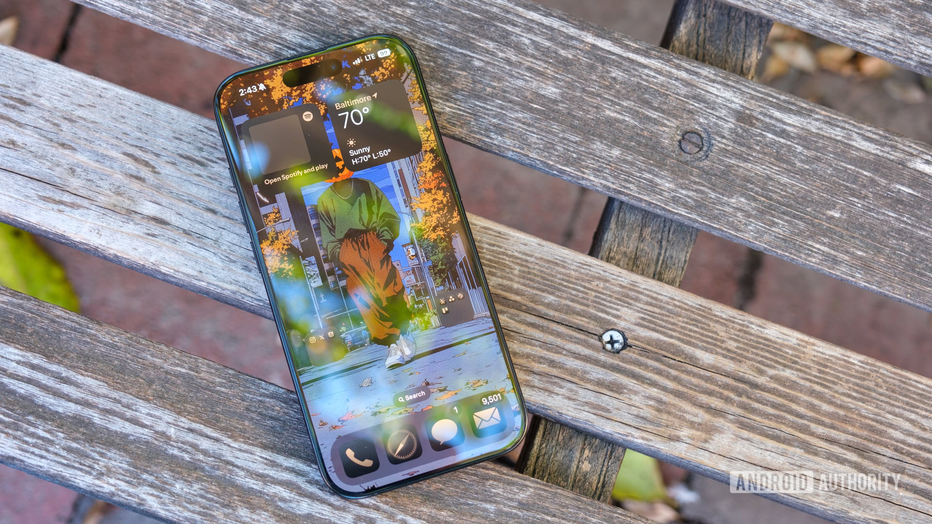 iPhone 16 Pro home screen lying down iPhone 16 Pro home screen lying down