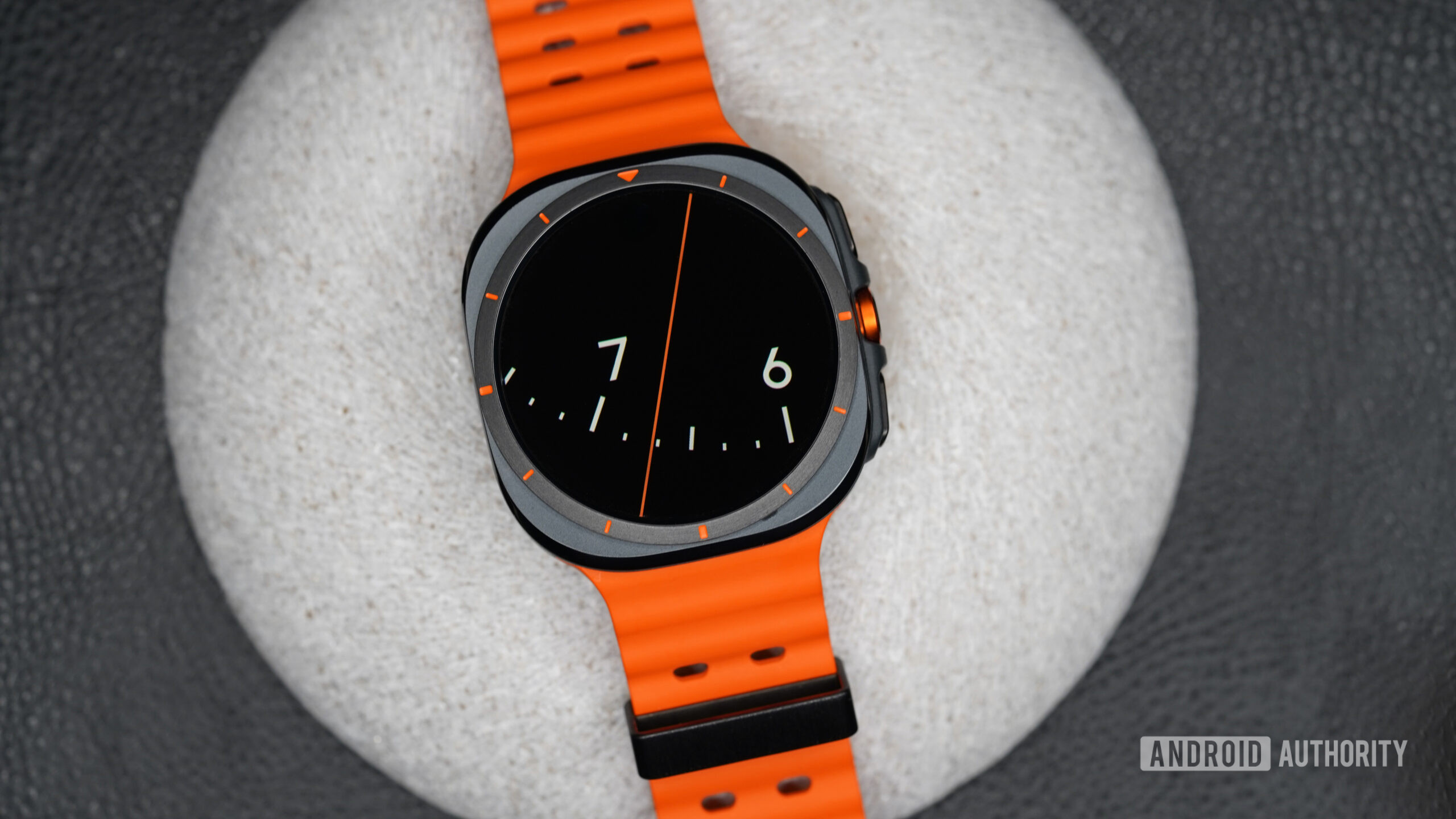 Samsung Galaxy Watch Ultra Chronos A Samsung Galaxy Watch Ultra displays the watch face Chronos.