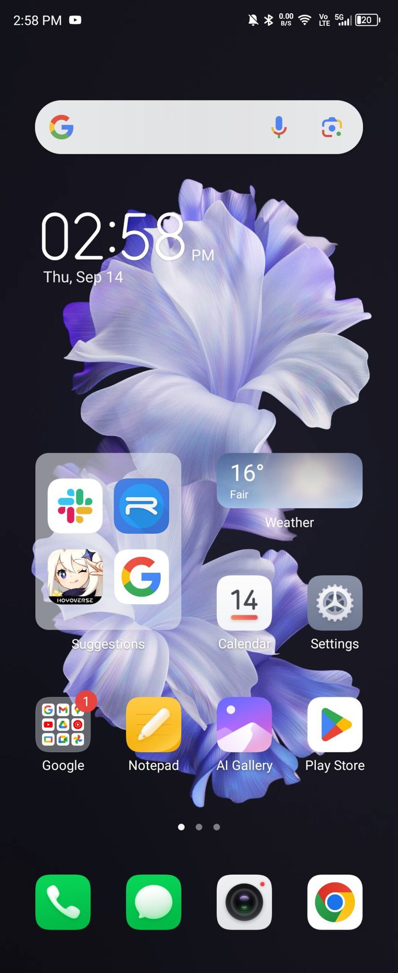 TECNO Phantom V Flip home screen