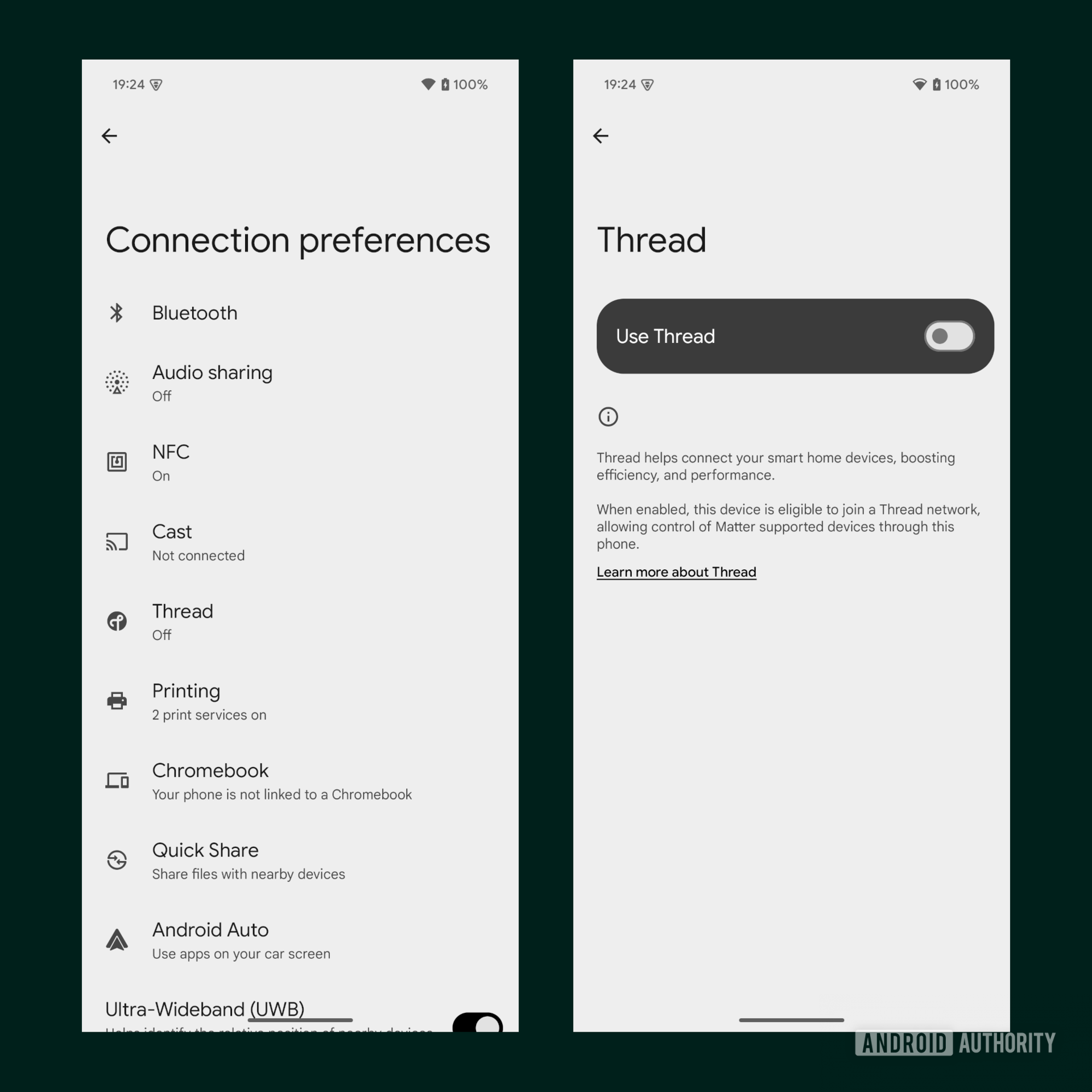 Android 15 thread network settings